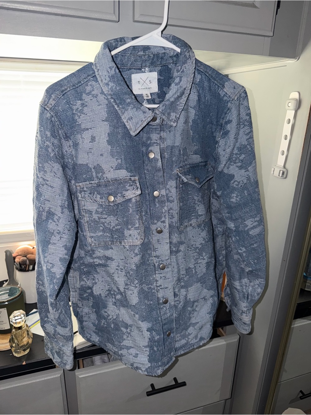 Thread & Supply Blue Washed Camo Shirt Jacket